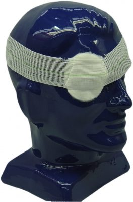 Eye pad on bandage